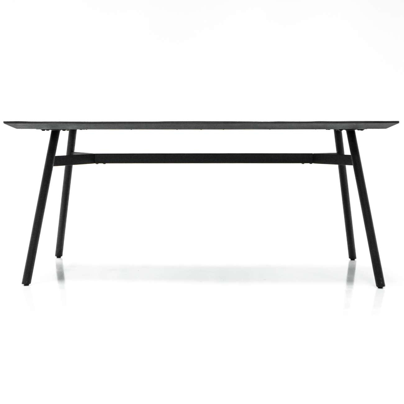 Bronks Black Acacia Wood Fixed Dining Table | 6 Seater